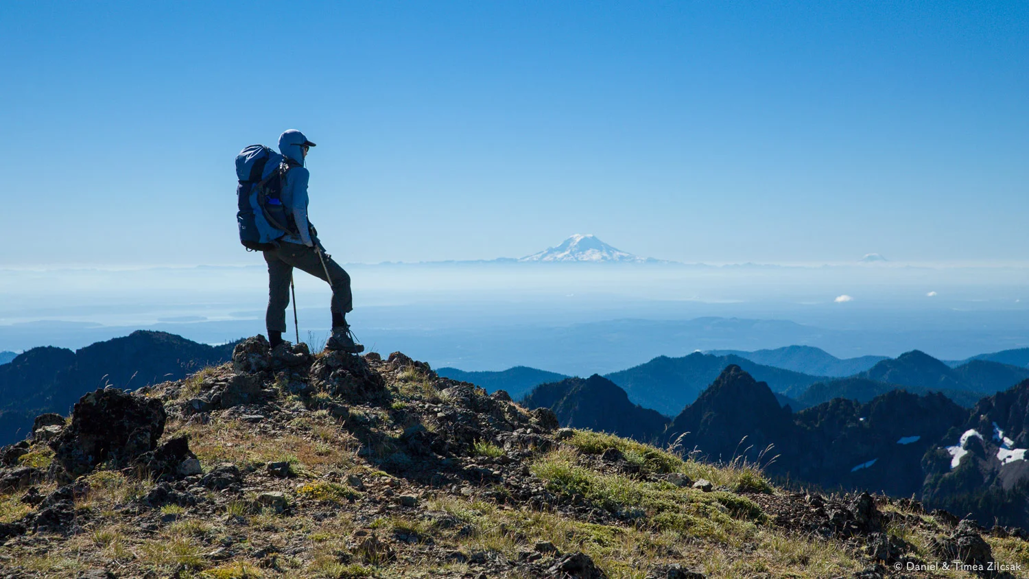 View of Mt Rainier and Adams from Buckhorn Mountain Ridge