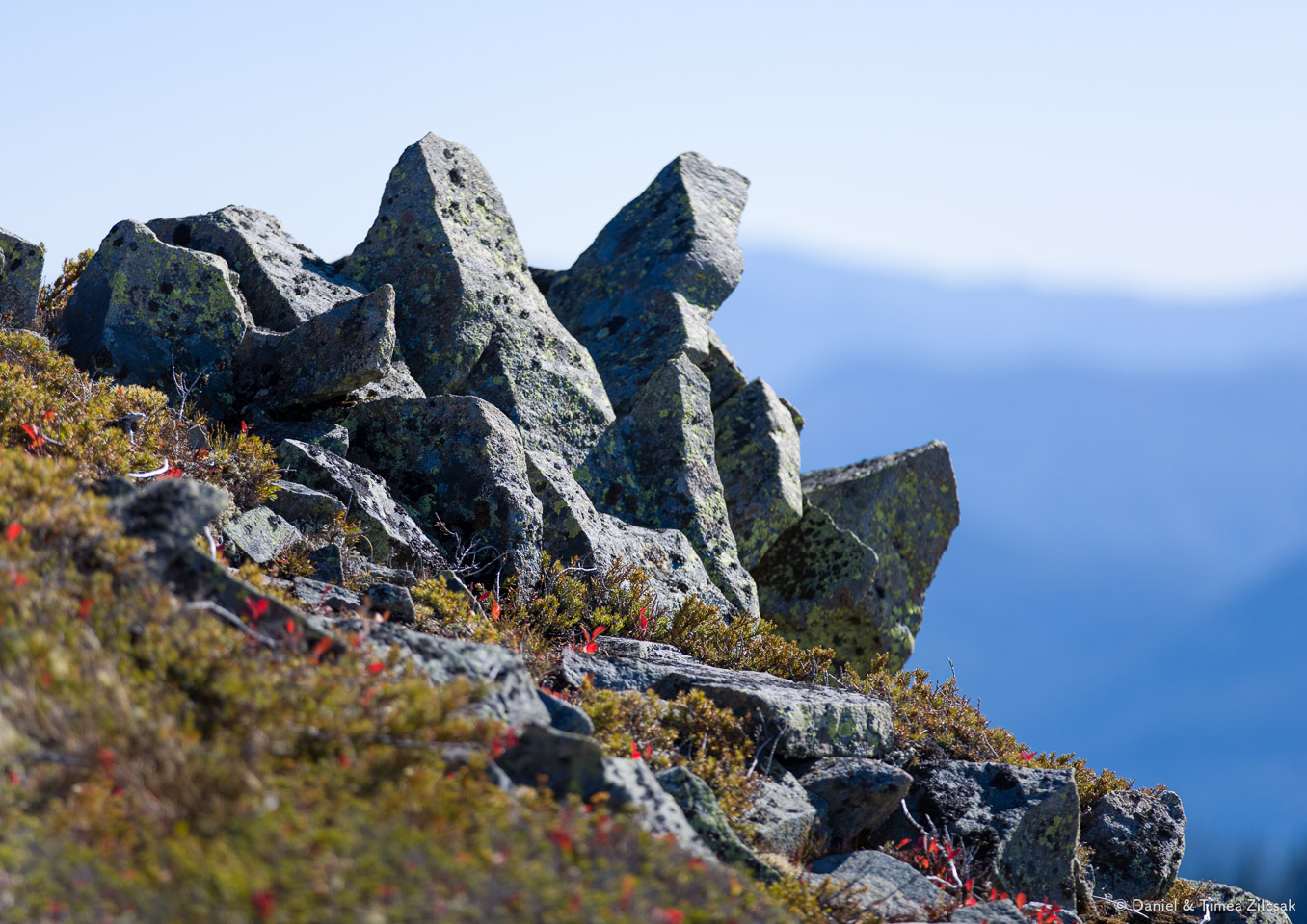 On the rocky summit of Silver Peak, Snoqualmie Pass