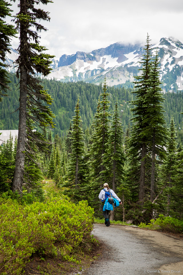 On our way back to trailhead, rain gear stashed away