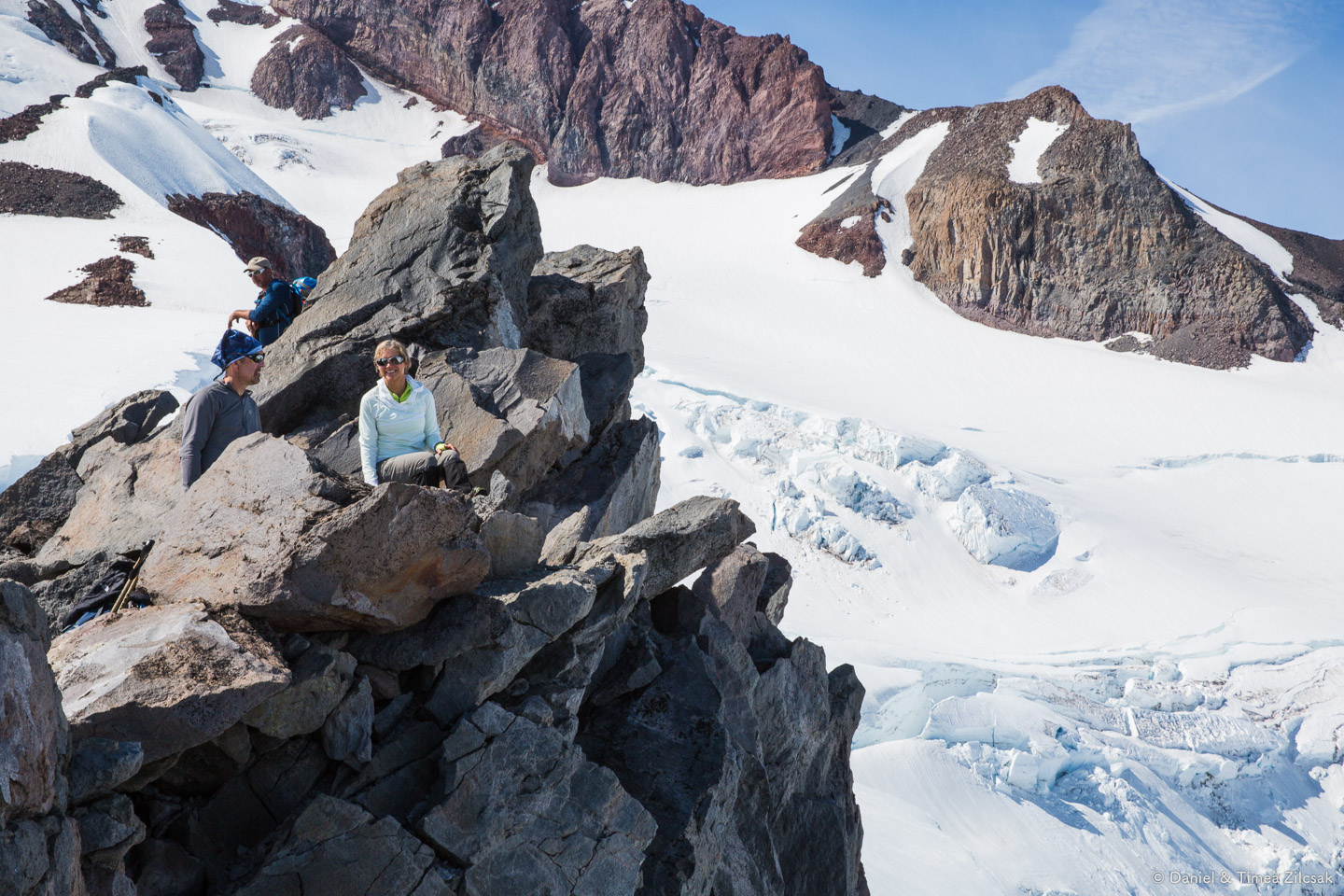 Our hiking buddies enjoying the views from the top of Anvil Rock