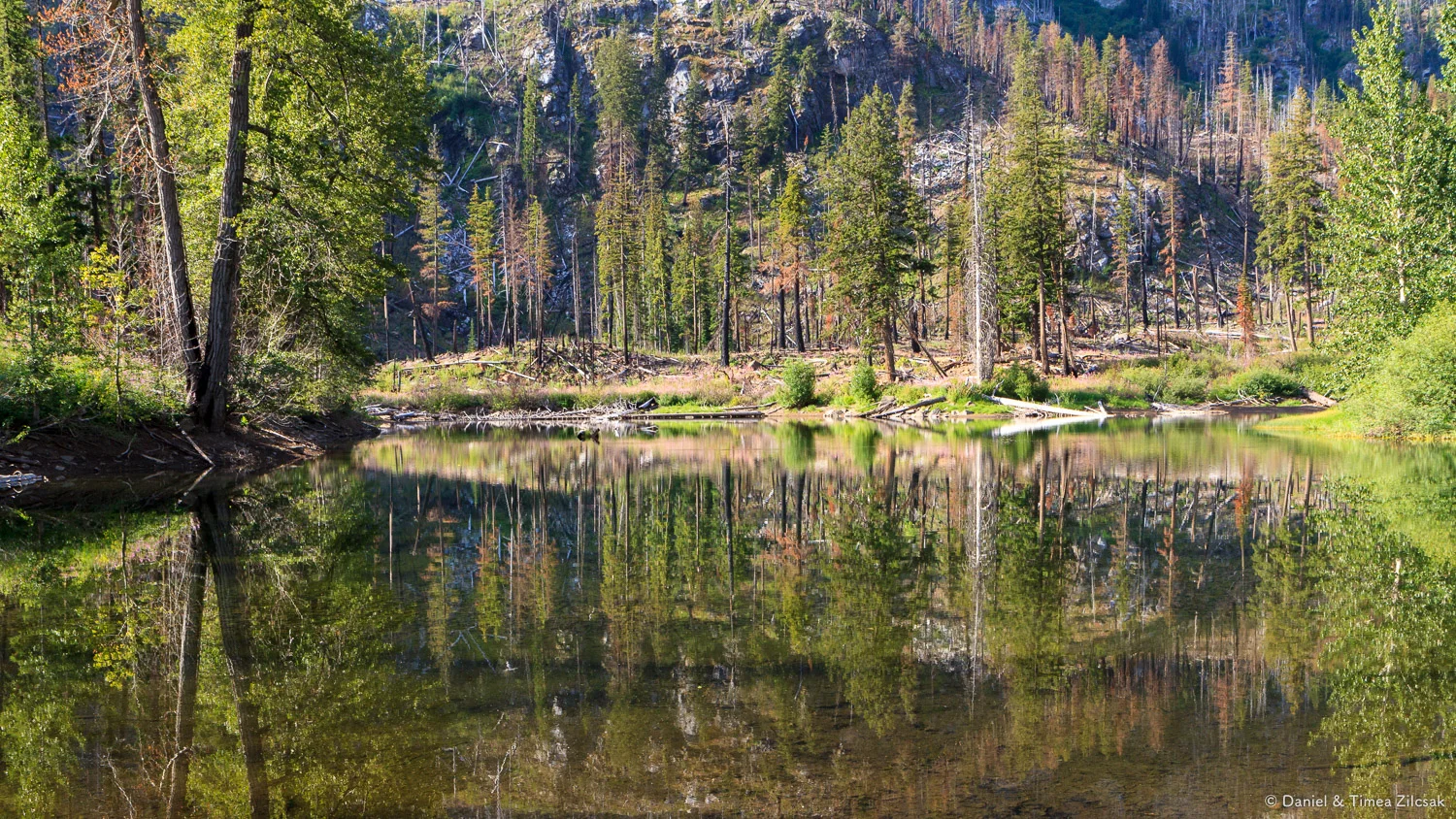 Little Eightmile Lake, a great spot for a snack and rest break