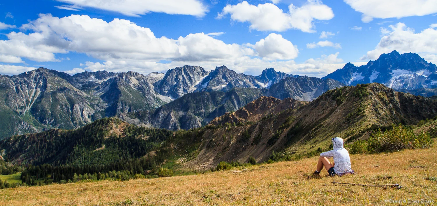 A fine view of the Enchantments Peaks from Windy Pass