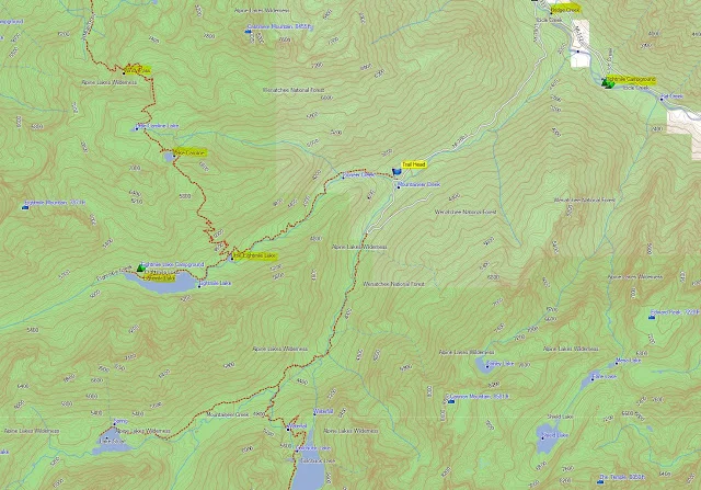 The Enchantments, Eightmile/Caroline Zone Map (for information only)