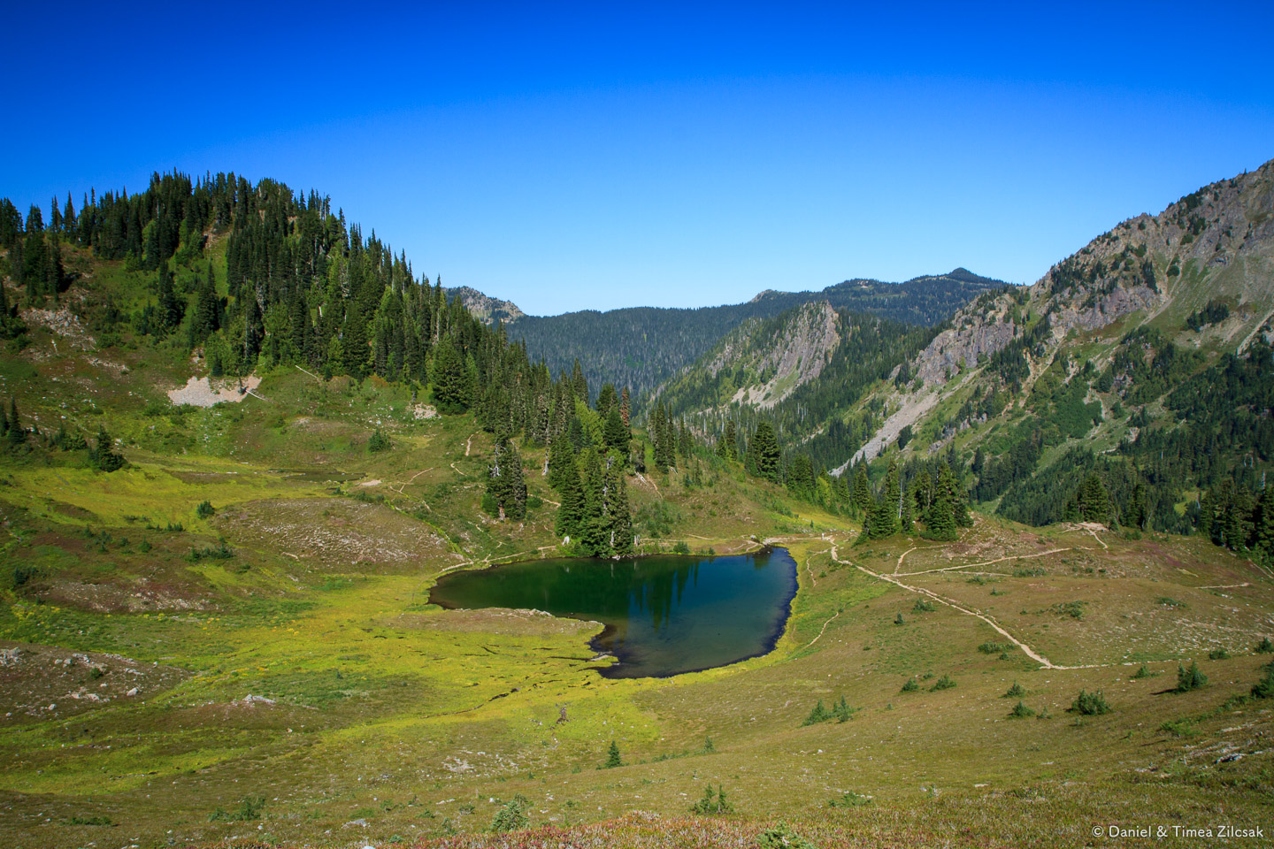 Heart Lake really is shaped like a heart, Backpacking the High Divide - Seven Lakes Basin Loop, Olympic National Park
