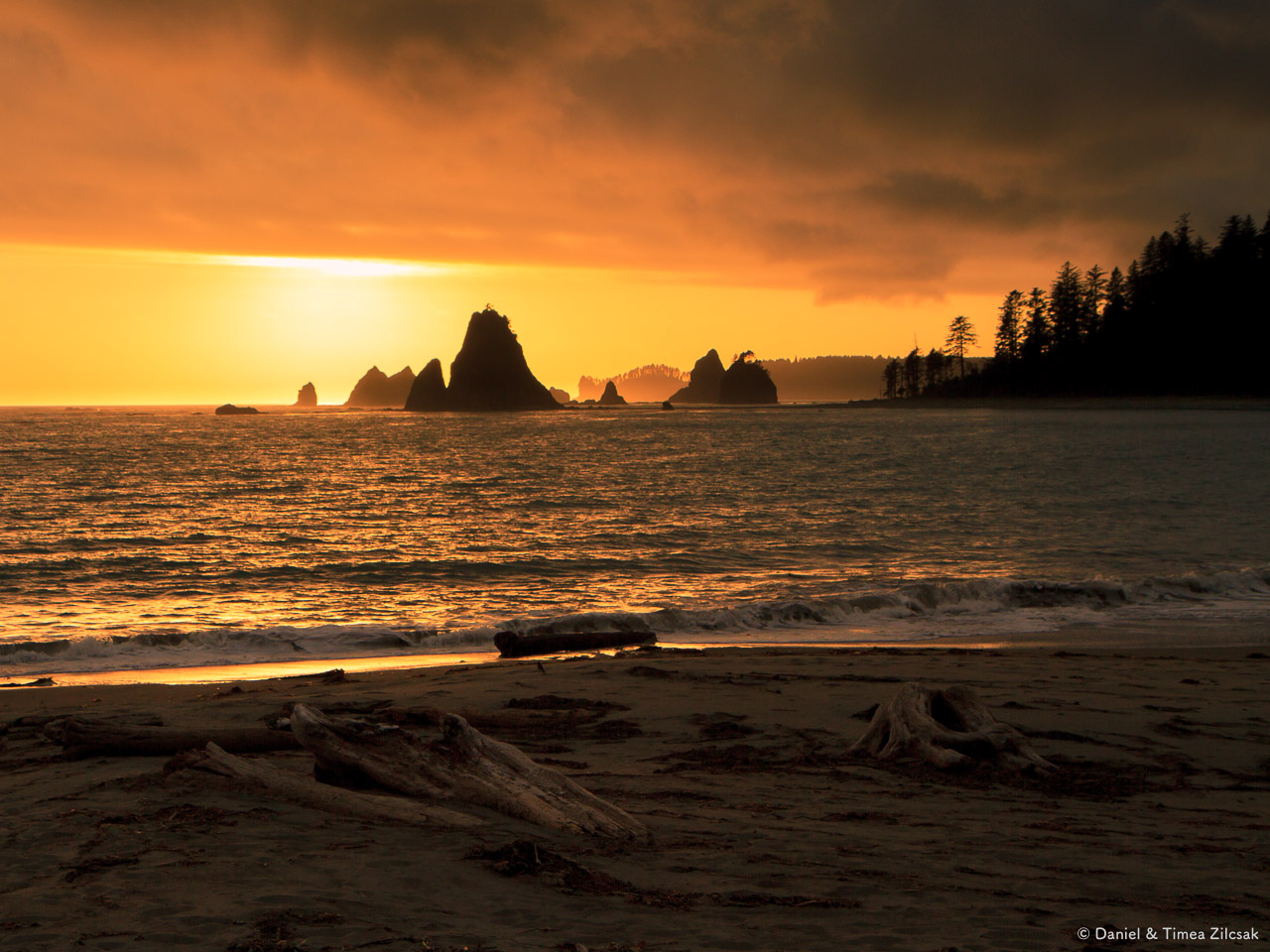 Sunset from our camp at Toleak Point while backpacking the South