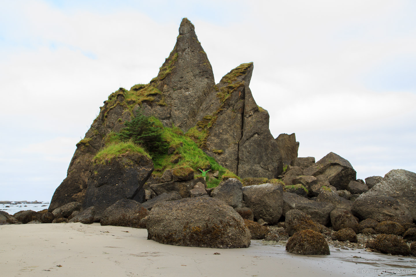 Near camp at Toleak Point, backpacking the South Coast Wildernes