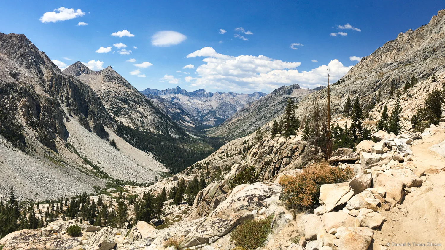 View of Palisade Creek Valley from the Golden Staircase, John Muir Trail