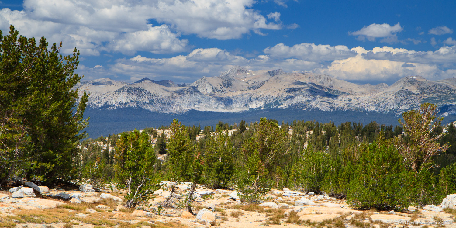 High Sierra Mountains backpacking towards Vogelsang Camp, Yosemi