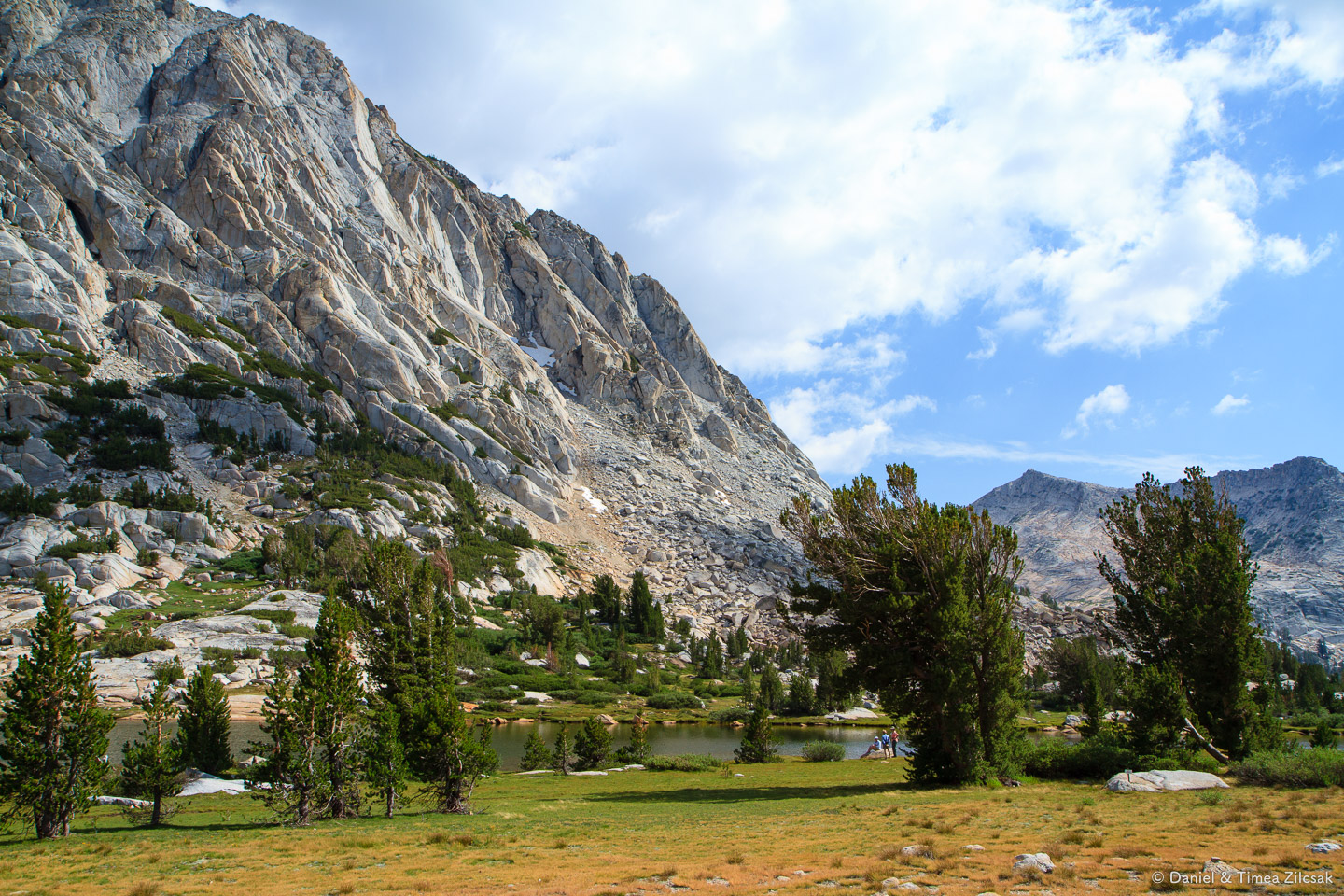 Fletcher Lake and Fletcher Peak right above it - Backpacking Yosemite