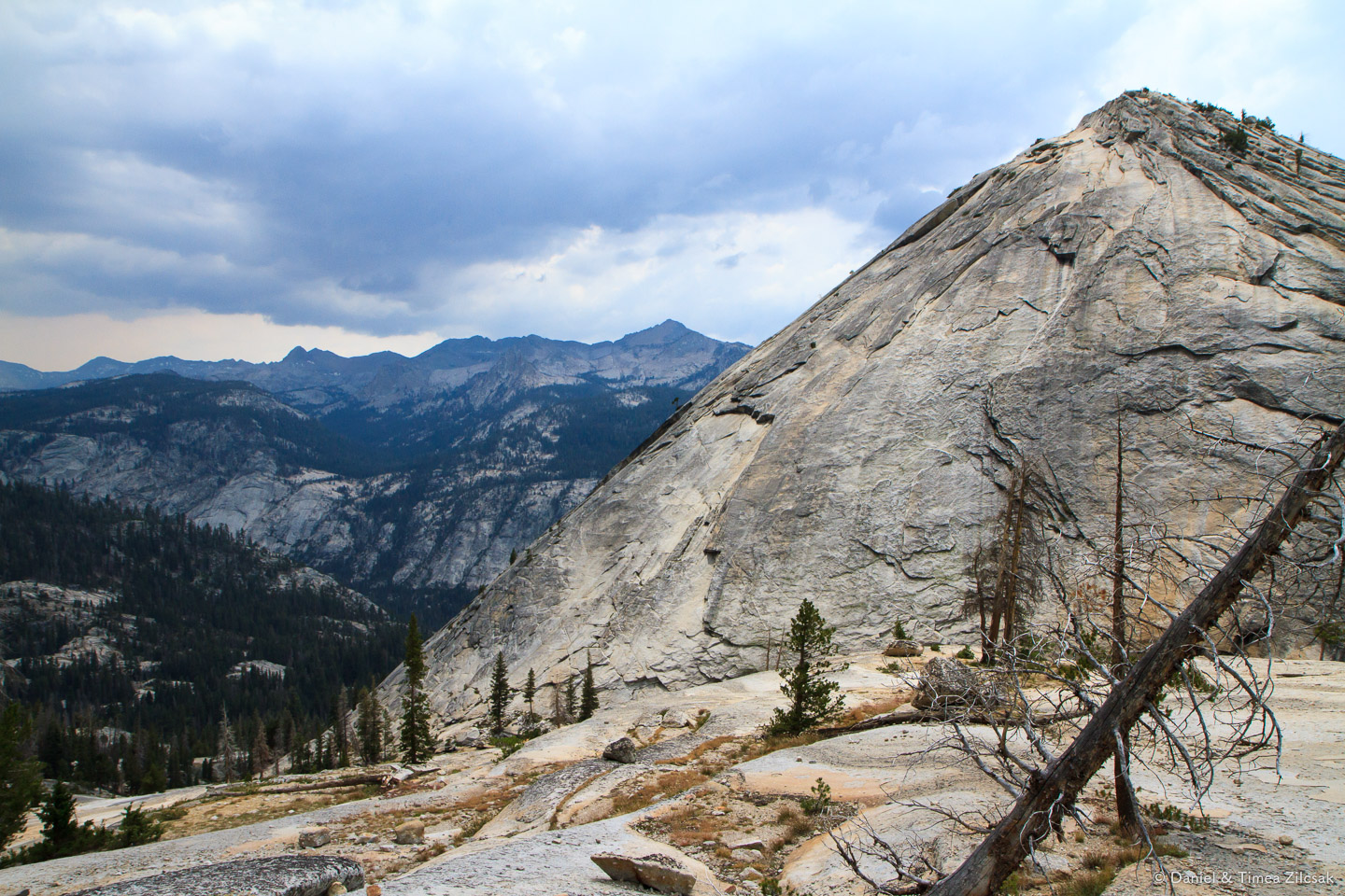 Majestic granite cliffs descending into Merced Lake - Backpacking Yosemite