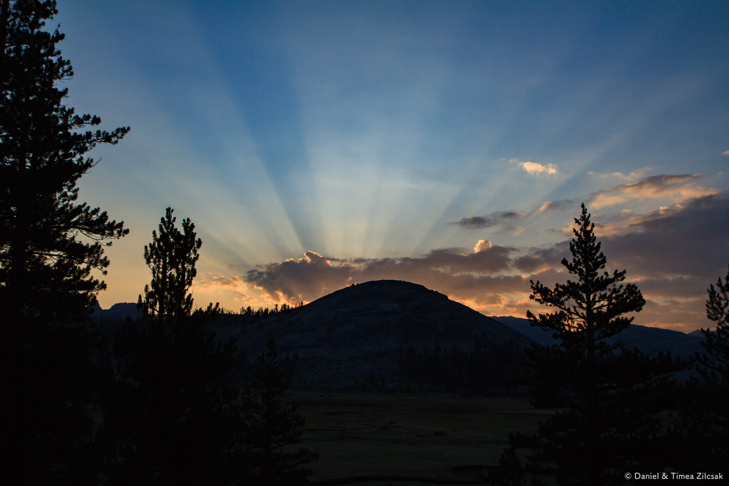 Sunrise from Sunrise camp, backpacking Yosemite National Park