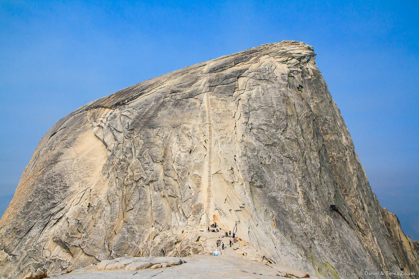 The famous steep Half Dome cables - Backpacking Yosemite National Park