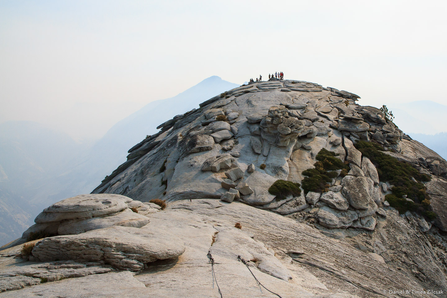 Looking back towards the Sub Dome from the bottom of the Half Dome cables