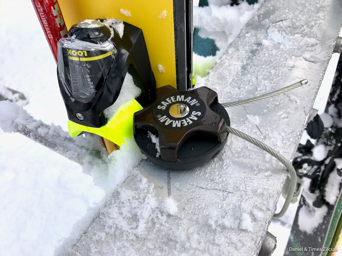 Snowboard Lock and Leash Combo Unit 
