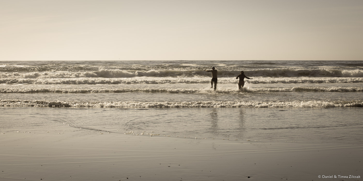 Having some fun on Shi Shi Beach