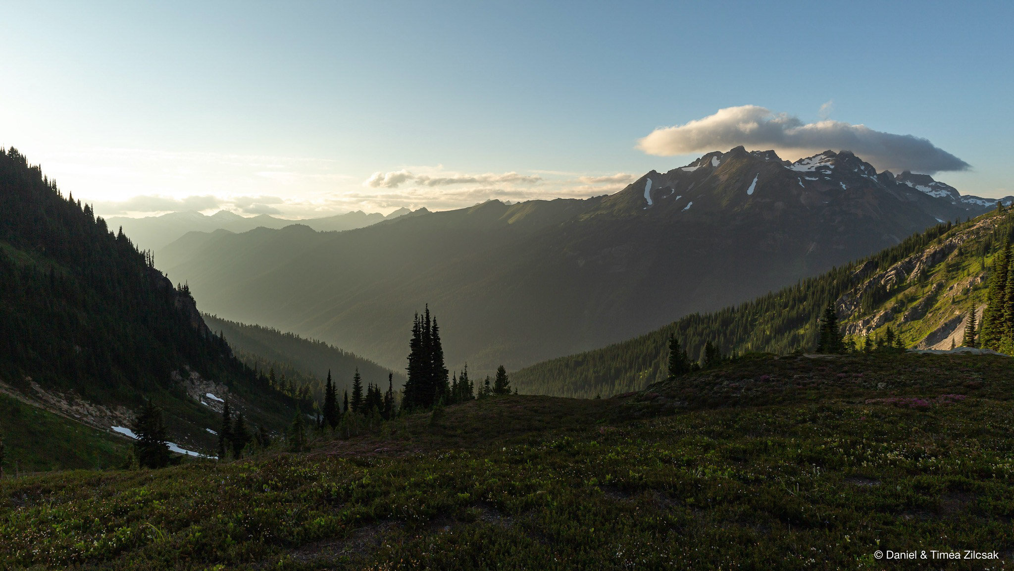 Sunset view from Sheep Camp - Backpacking Glacier Peak