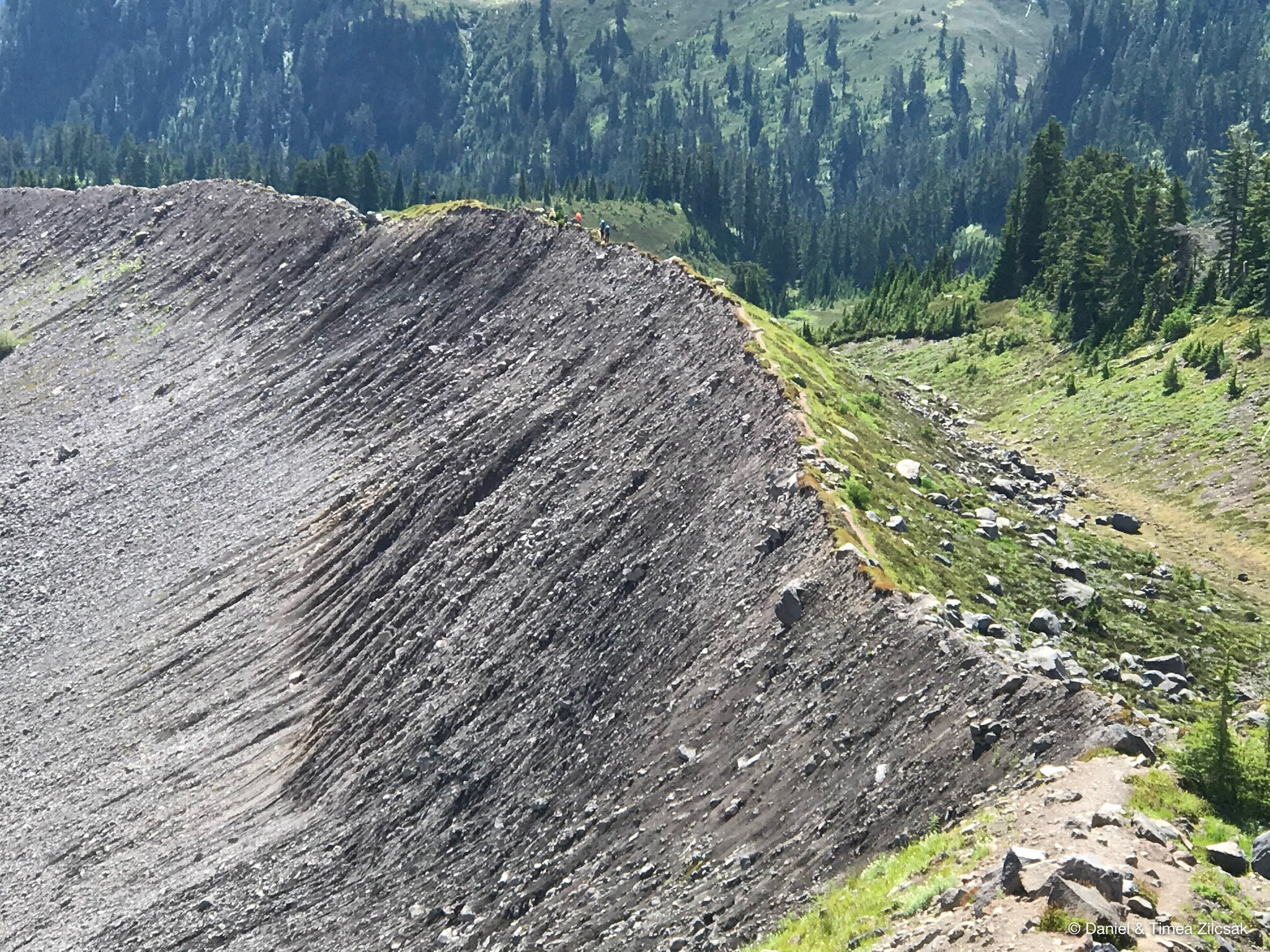 Ridge trail on the Easton Glacier moraine