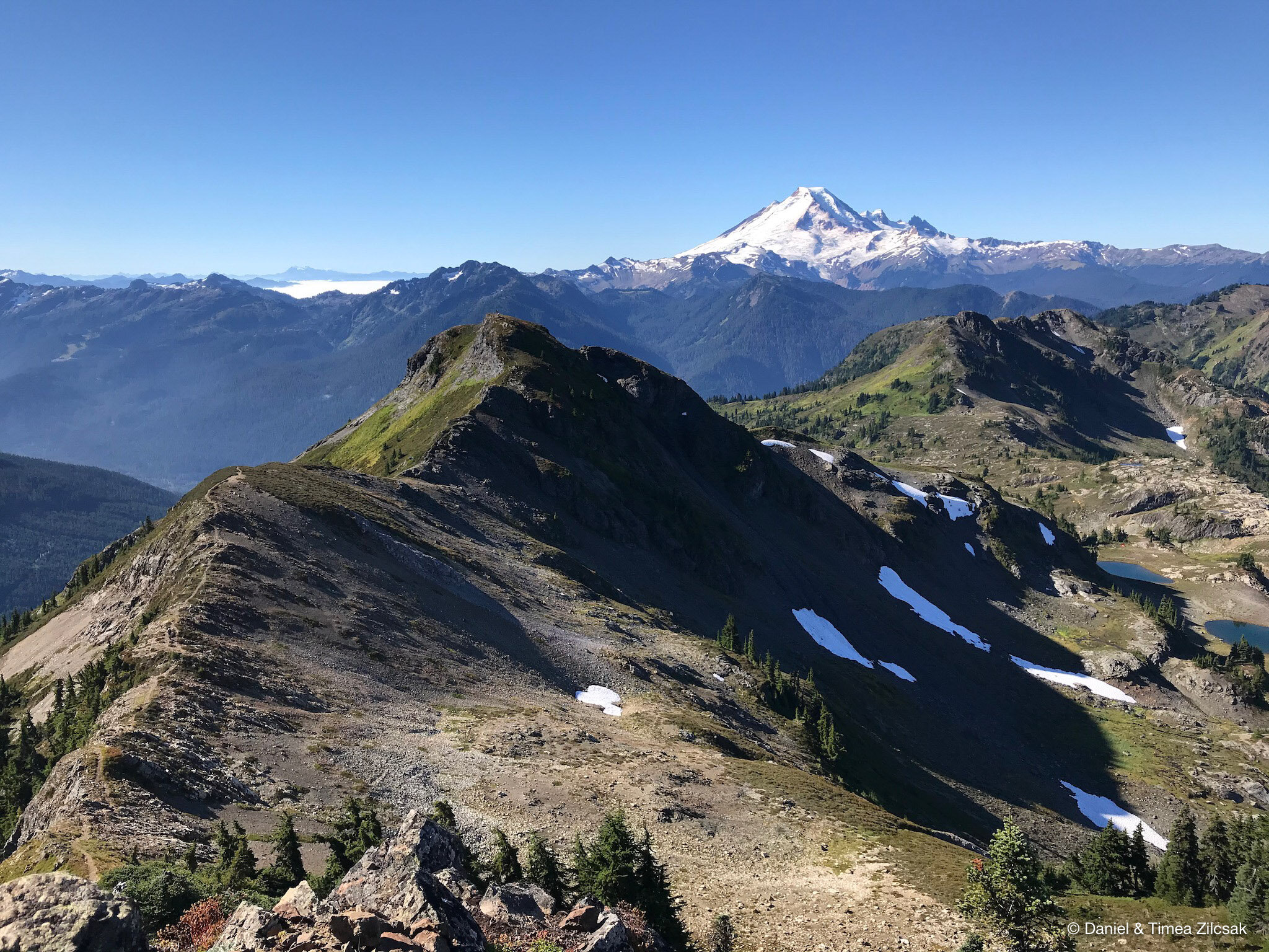 View of Mount Baker from the trail to the summit of Yellow Aster Butte
