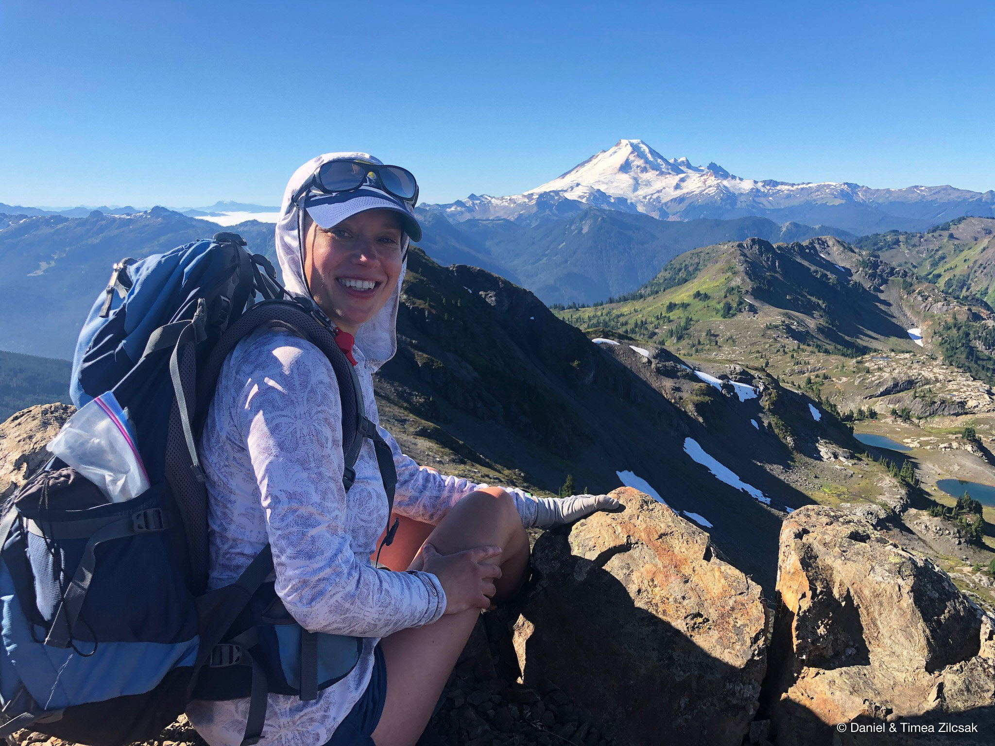 On the summit of Yellow Aster Butte with Mt Baker in sight