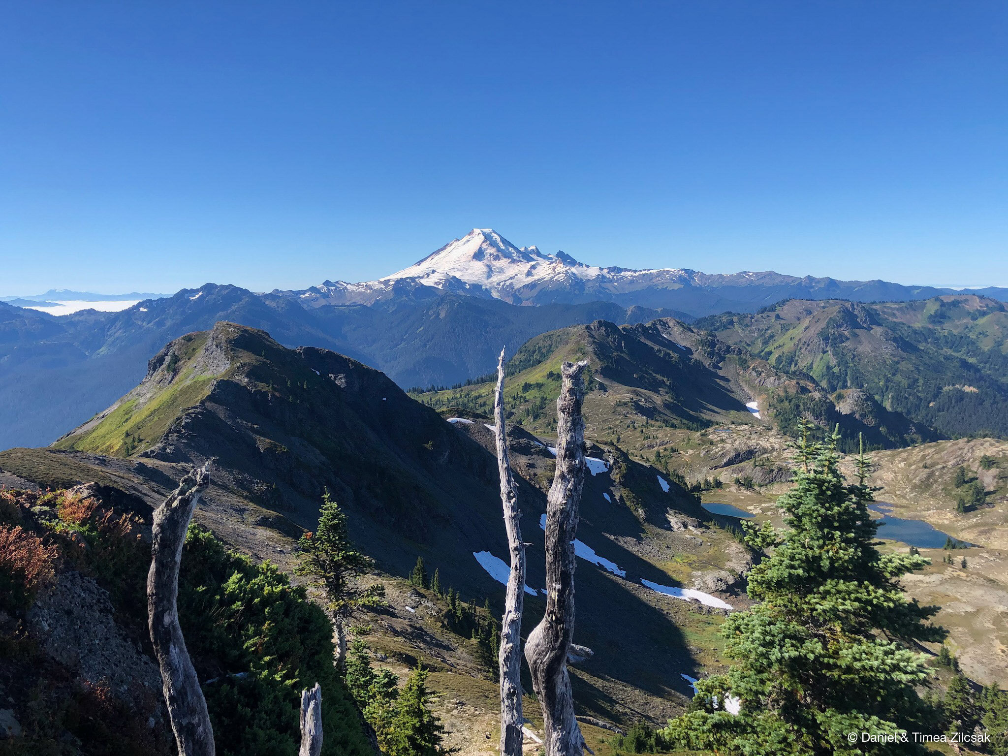 View of Mt Baker from the summit of Yellow Aster Butte