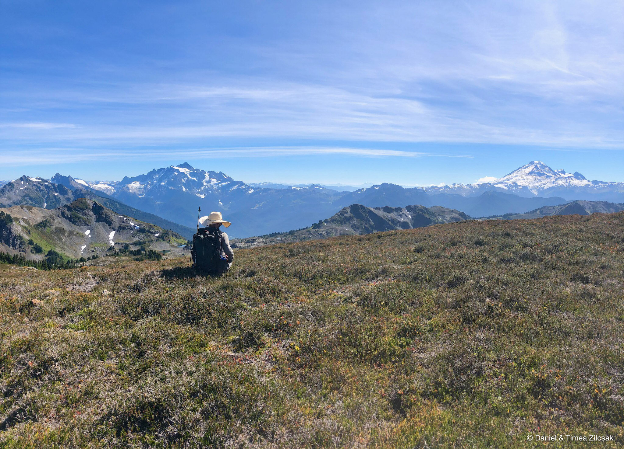 Backpacker's views of Mt Shuksan and Mt Baker