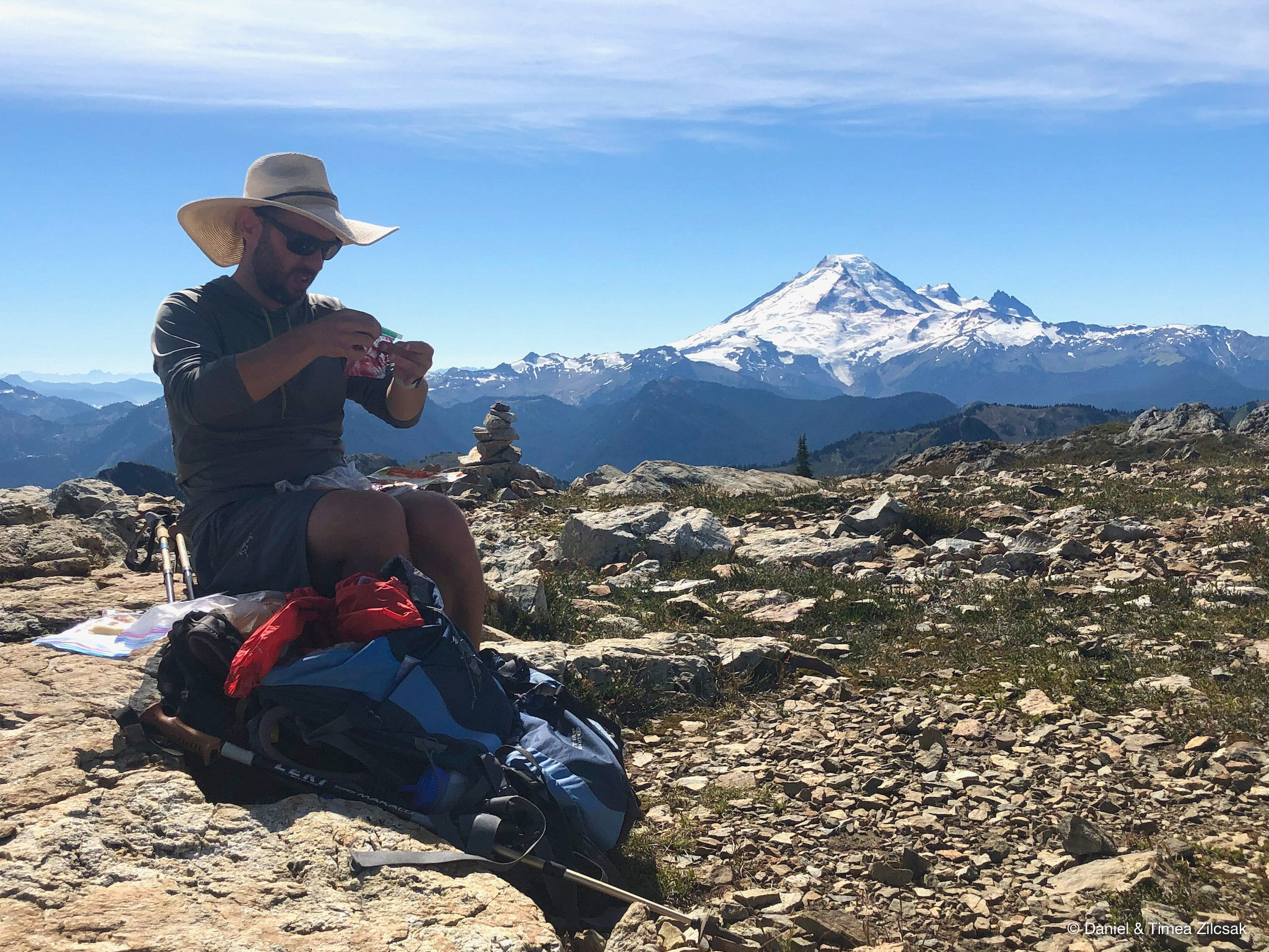 Lunch spot with Mount Baker in the background