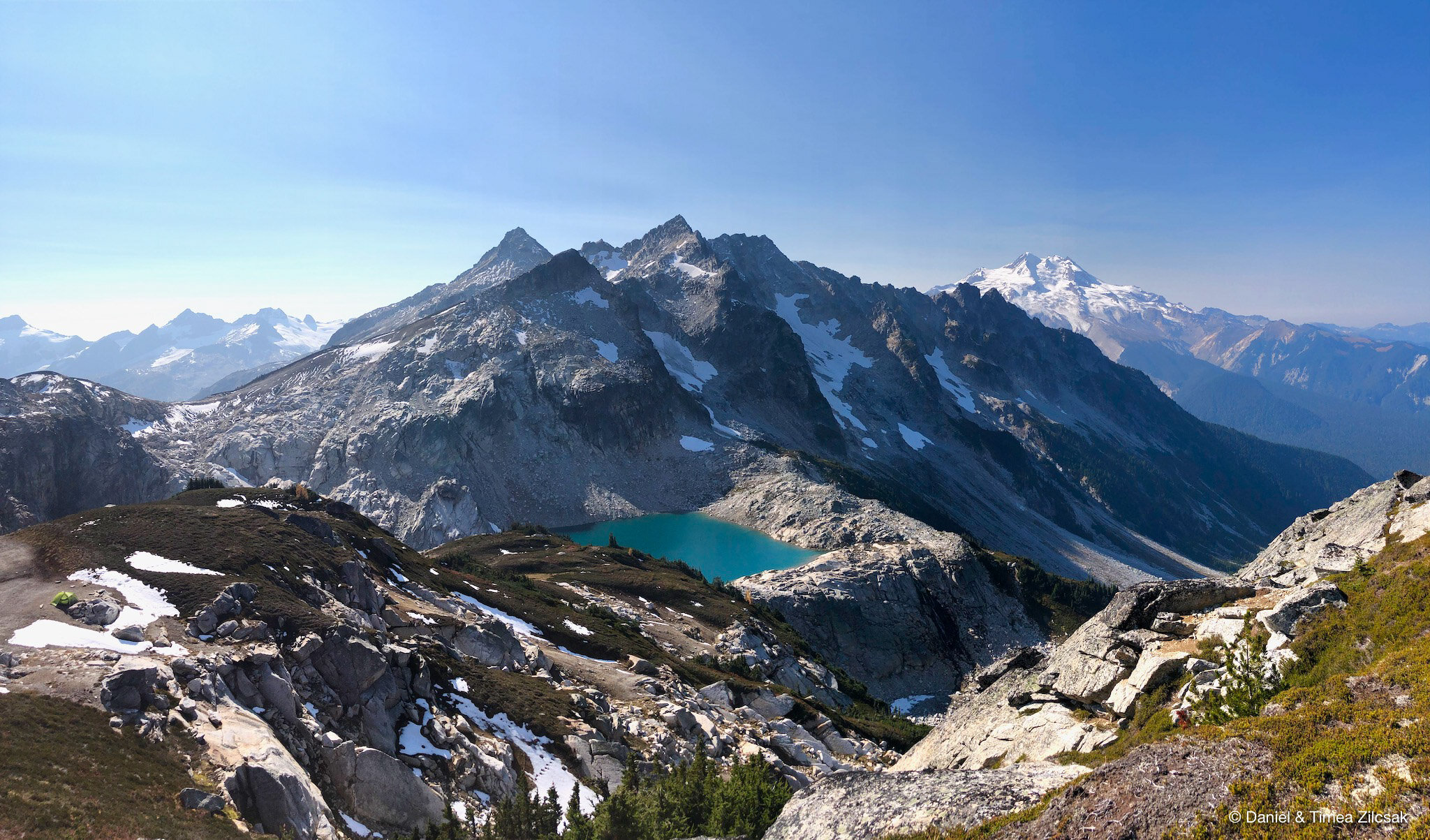 Triad Lake and Glacier Peak seen from the trail to High Pass
