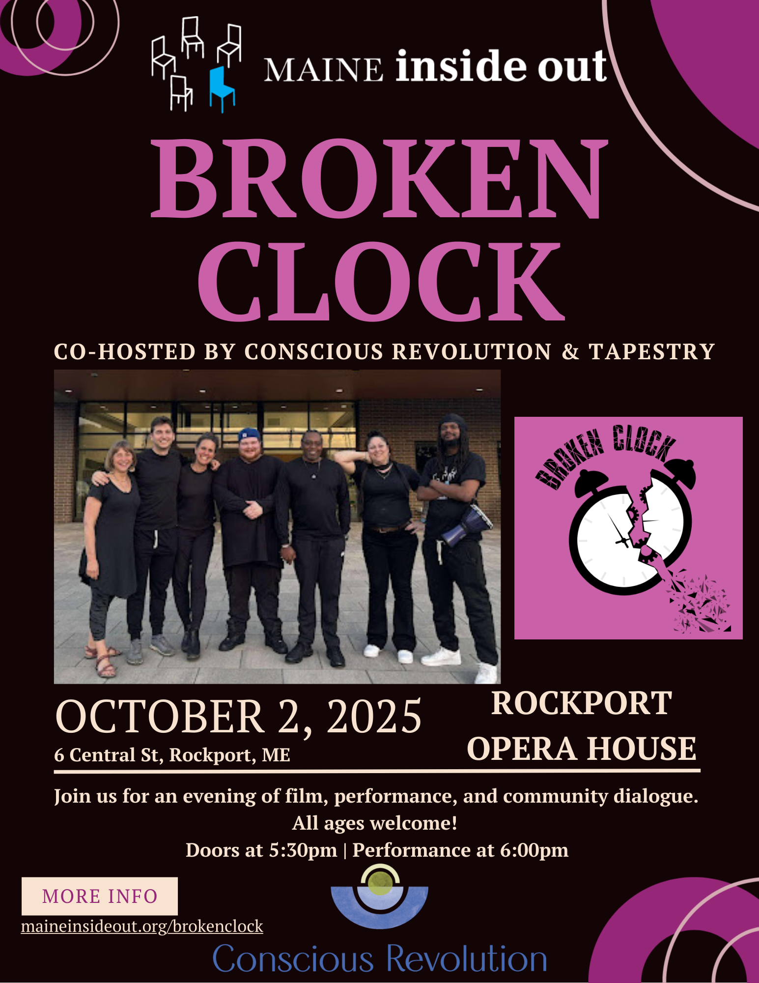 Broken Clock at Rockport Opera House