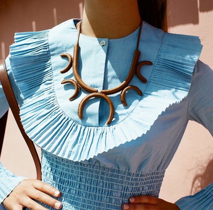 flor necklaces are back in stock in all colors! Choose from black, saddle, bone or natural