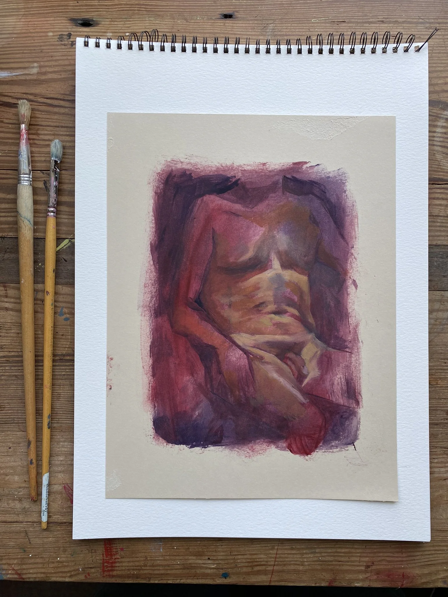Oil Study- Torso in Violet