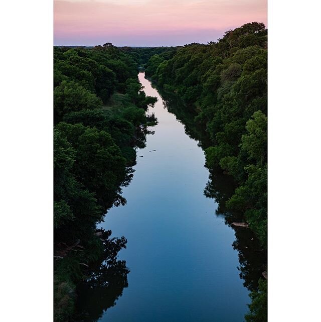 The Colorado River from the Regency Bridge. Originally built in 1903 the the suspension bridge has been rebuilt twice. Once from a collapse caused by a heard of cattle being driven across and once from a flood. It is now a well known evening hang out