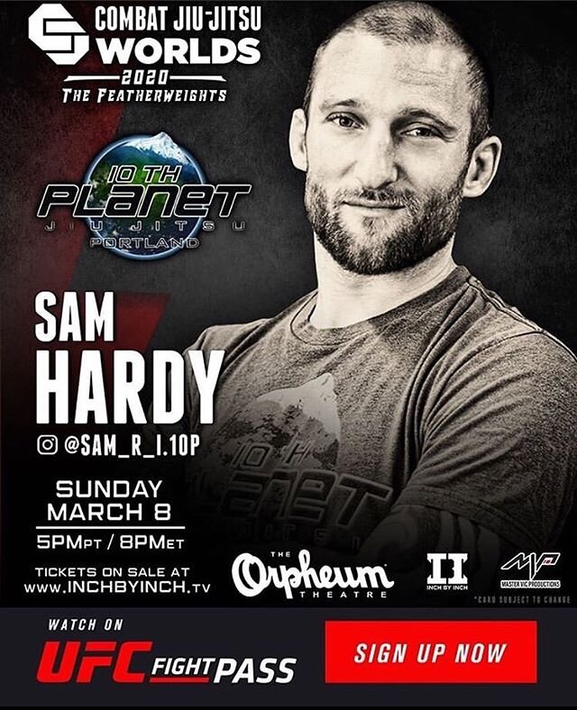 This weekend, coach @sam_r_i.10p is representing our team @combatjjworlds! You don&rsquo;t want to miss this. Watch live on @ufcfightpass this Sunday, March 8!
Let&rsquo;s go!!!
#CJJW2020