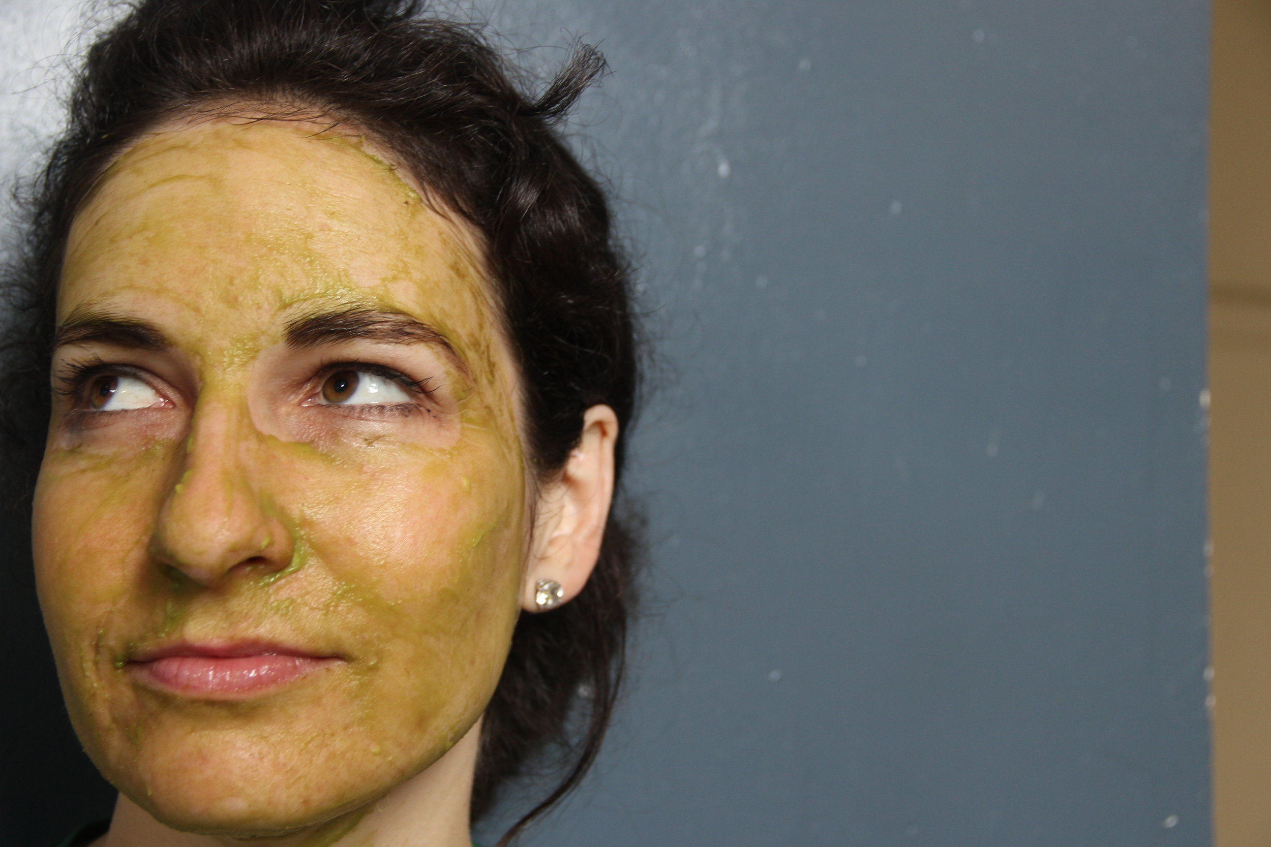 It just so happens I'm a female, but men can rub avocado on their face too. 