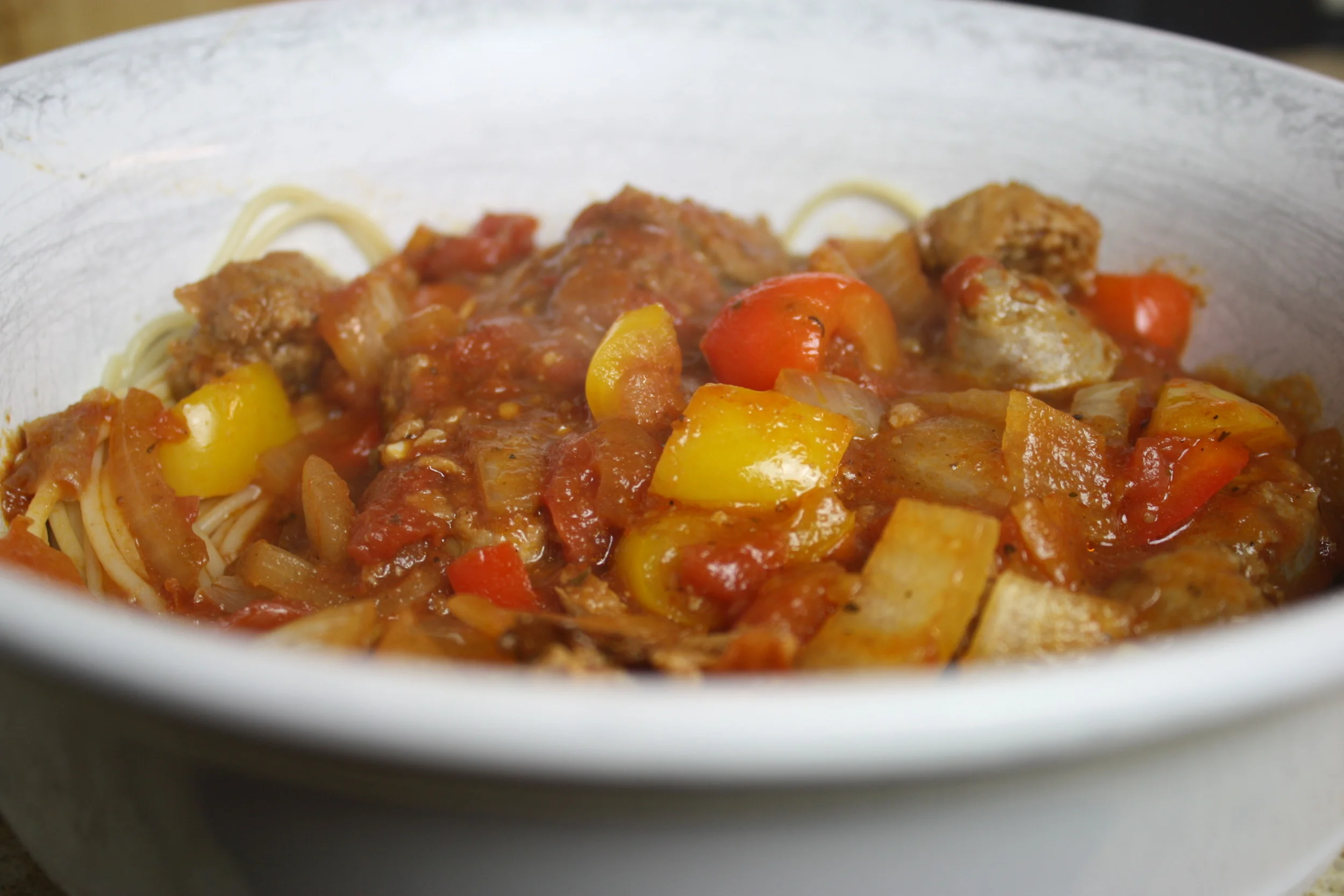 Turkey Sausage, Peppers and Onions