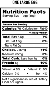Egg Nutrition Information