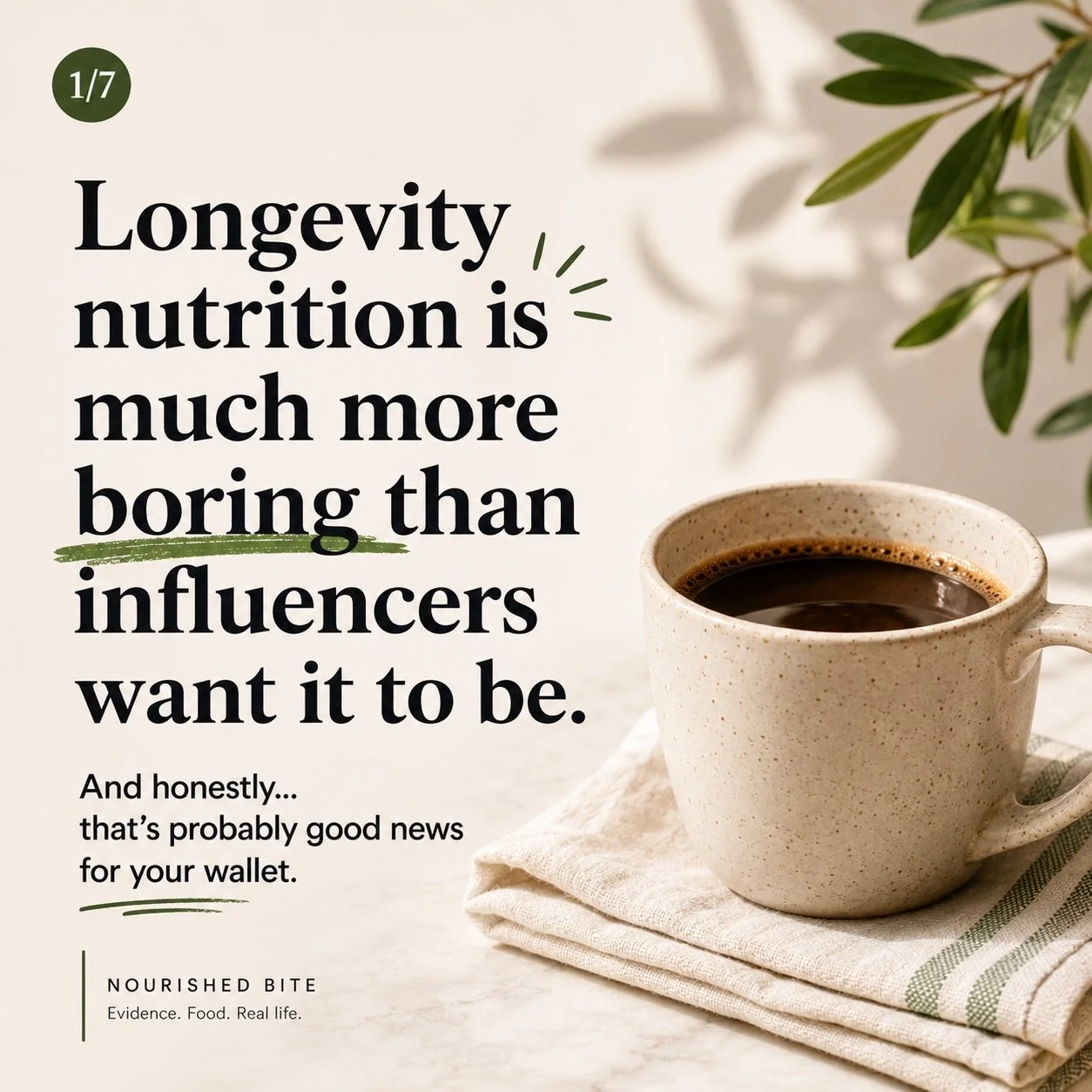 Healthy aging has gotten so overcomplicated online lately.

Most of the things that actually make a difference are pretty basic:
&bull; eating enough protein
&bull; getting more fiber
&bull; lifting weights
&bull; sleeping enough
&bull; moving your b