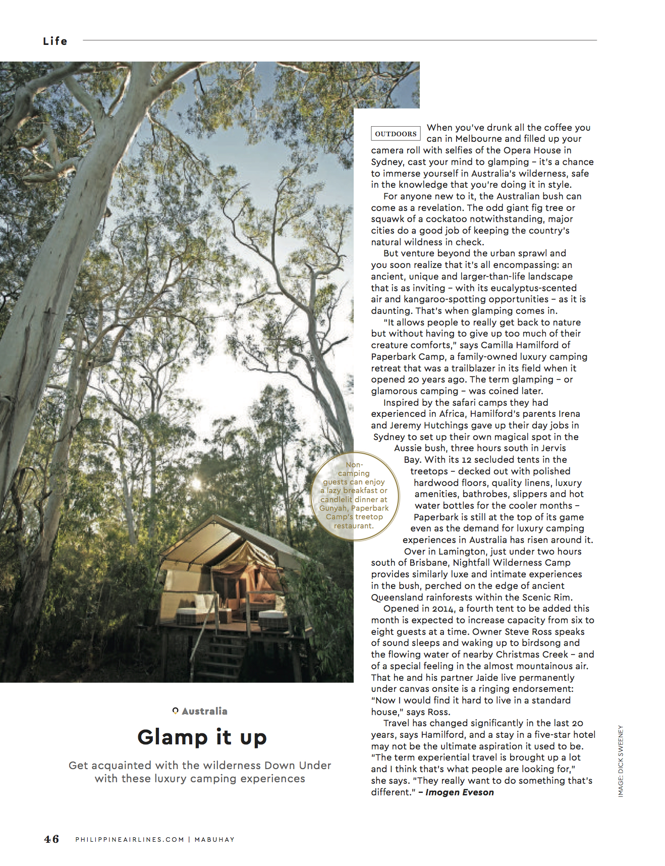 Glamping feature – Mabuhay inflight magazine