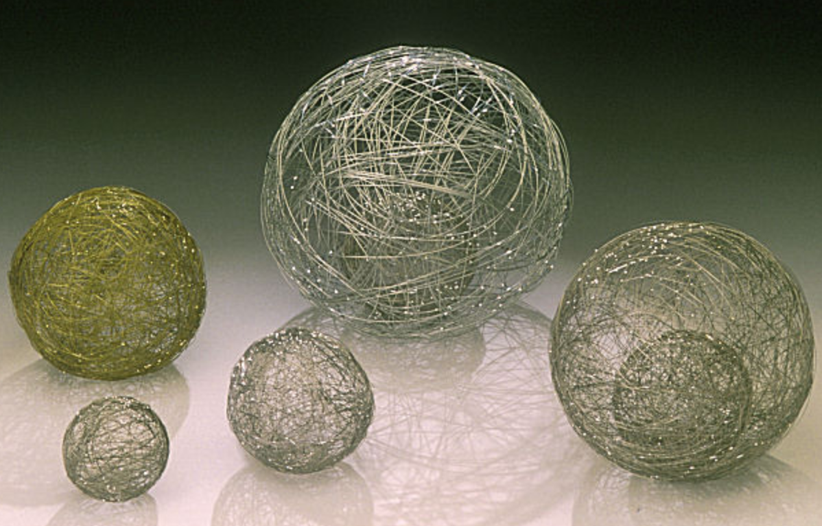 Decorative balls, made by EDM wire artist, Cindy Luna.