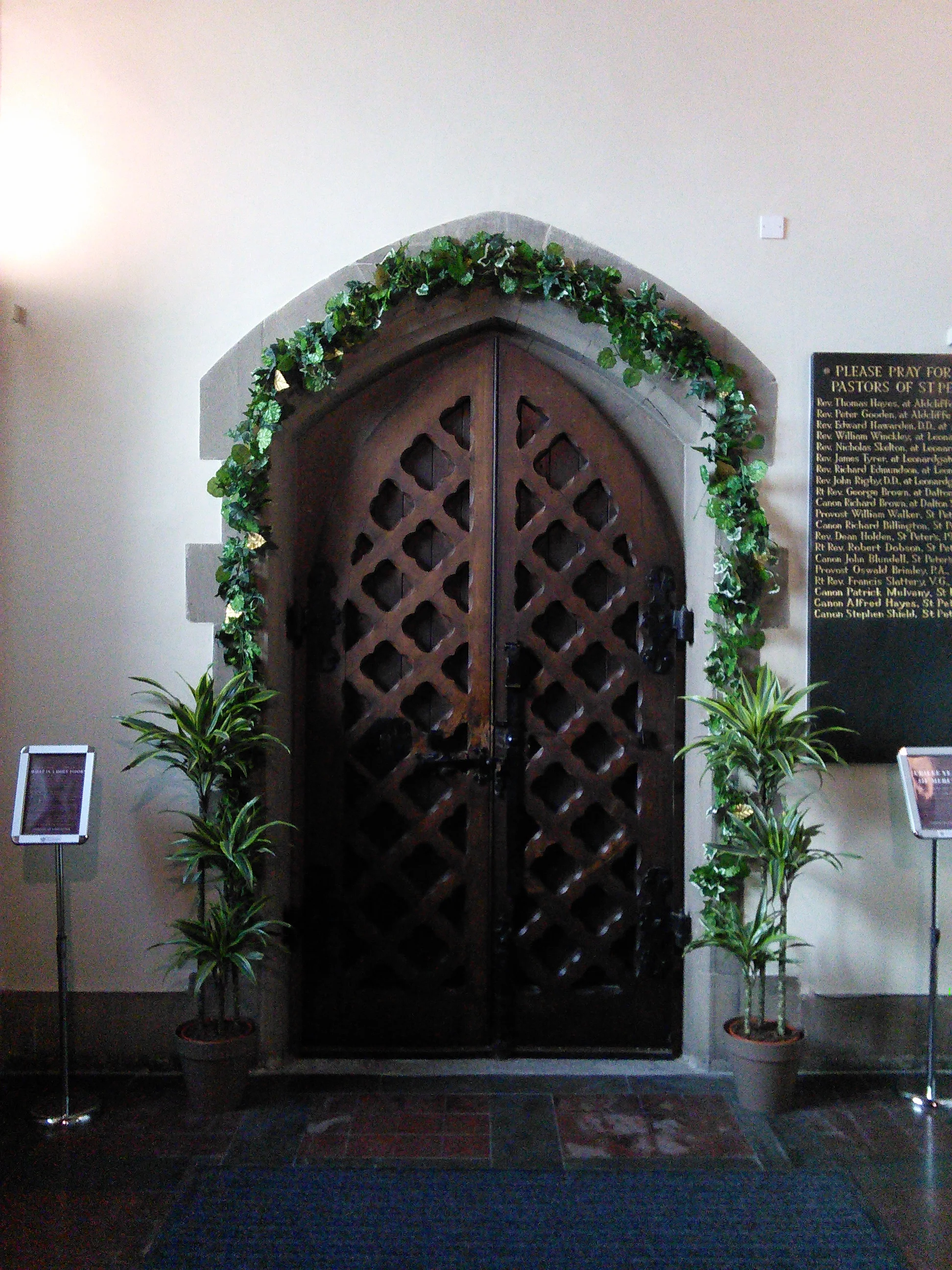 The Holy Door in the Cathedral. Crossing the threshold of the Doorway symbolises our own journey, our desire to enter into the Jubilee Grace of Mercy.