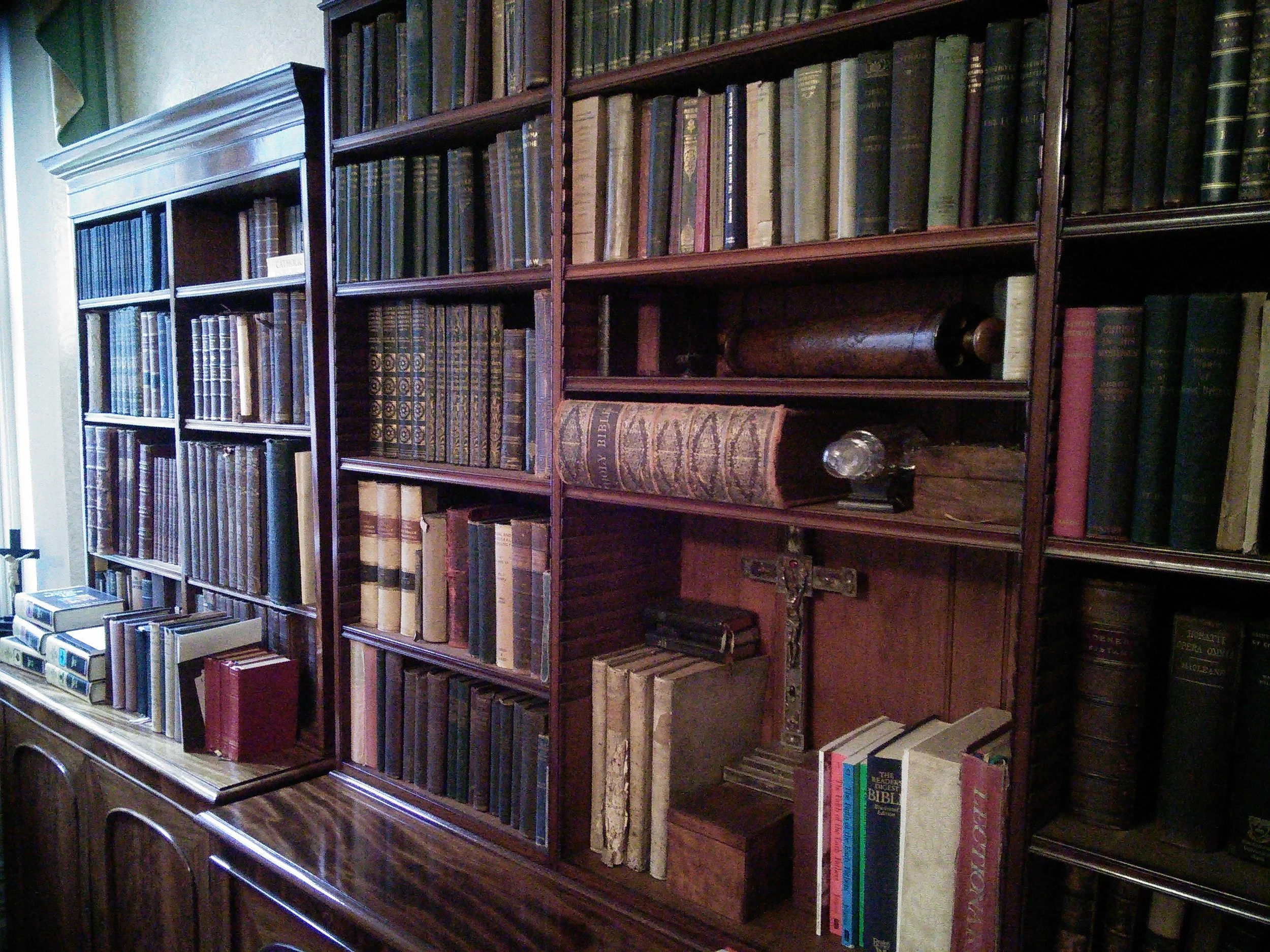 The bookcase which holds within it many secrets...