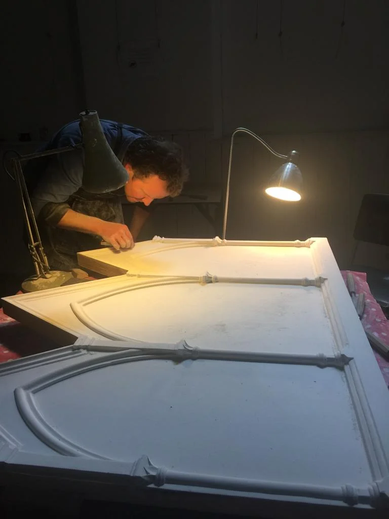 Applying the gesso, chalk and rabbit glue - the foundation for the icon.