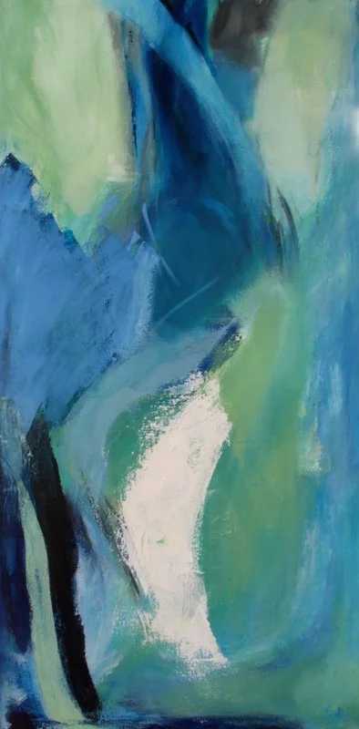 Blue Abstract 413 24"x48" acrylic on canvas