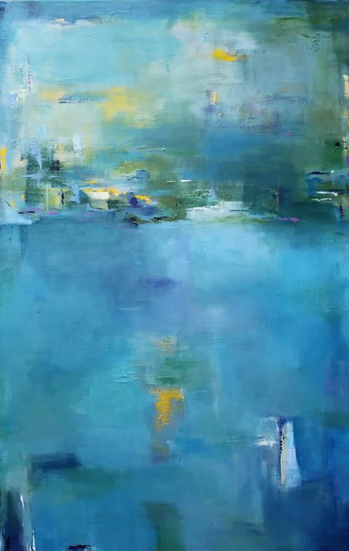 Blue Abstract 213 30"x60" acrylic on Canvas