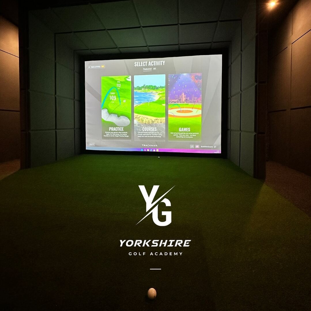 Rent our @trackmangolf Simulator now! Direct message us to reserve @yorkshiregolf.academy. &pound;30 per hour or &pound;50 for two hours. Available tomorrow from 9am to 1pm.