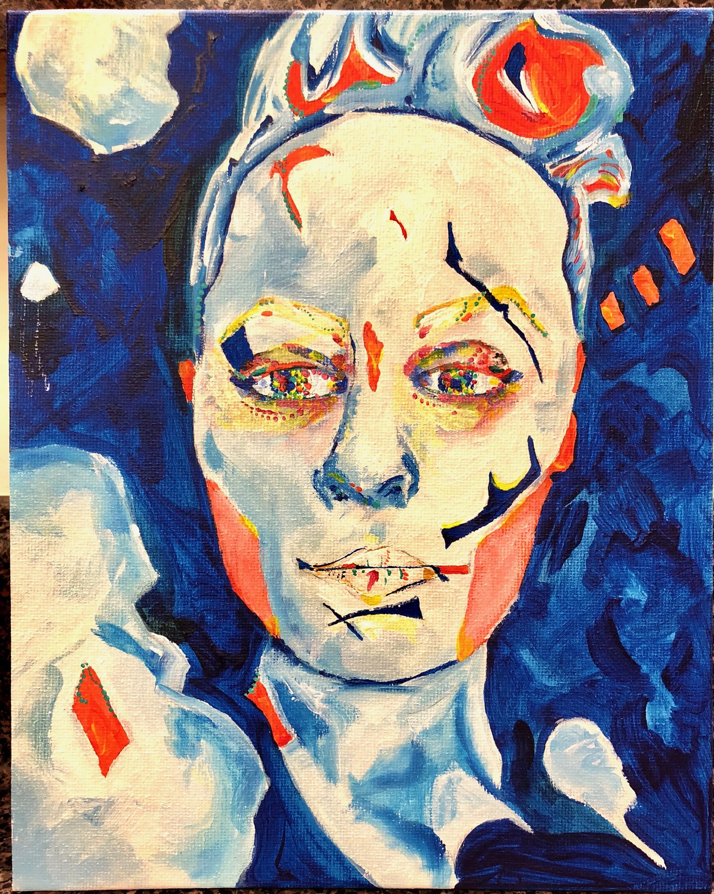 self portrait blue filter