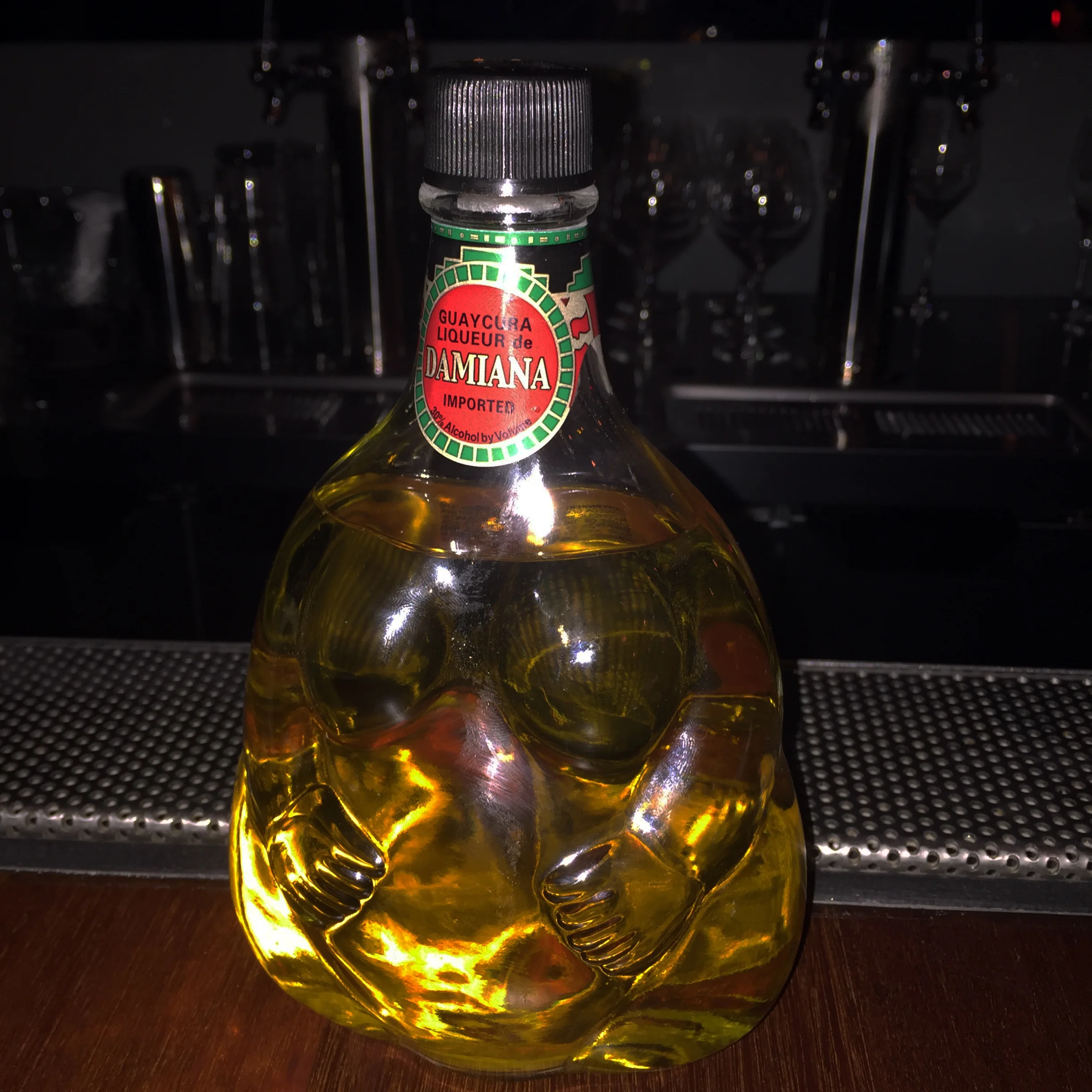 The bottle is uniquely shaped and is modeled after an Incan Goddess. Mexican margarita folklore says that the very first margarita ever made was made with Damiana Liqueur.