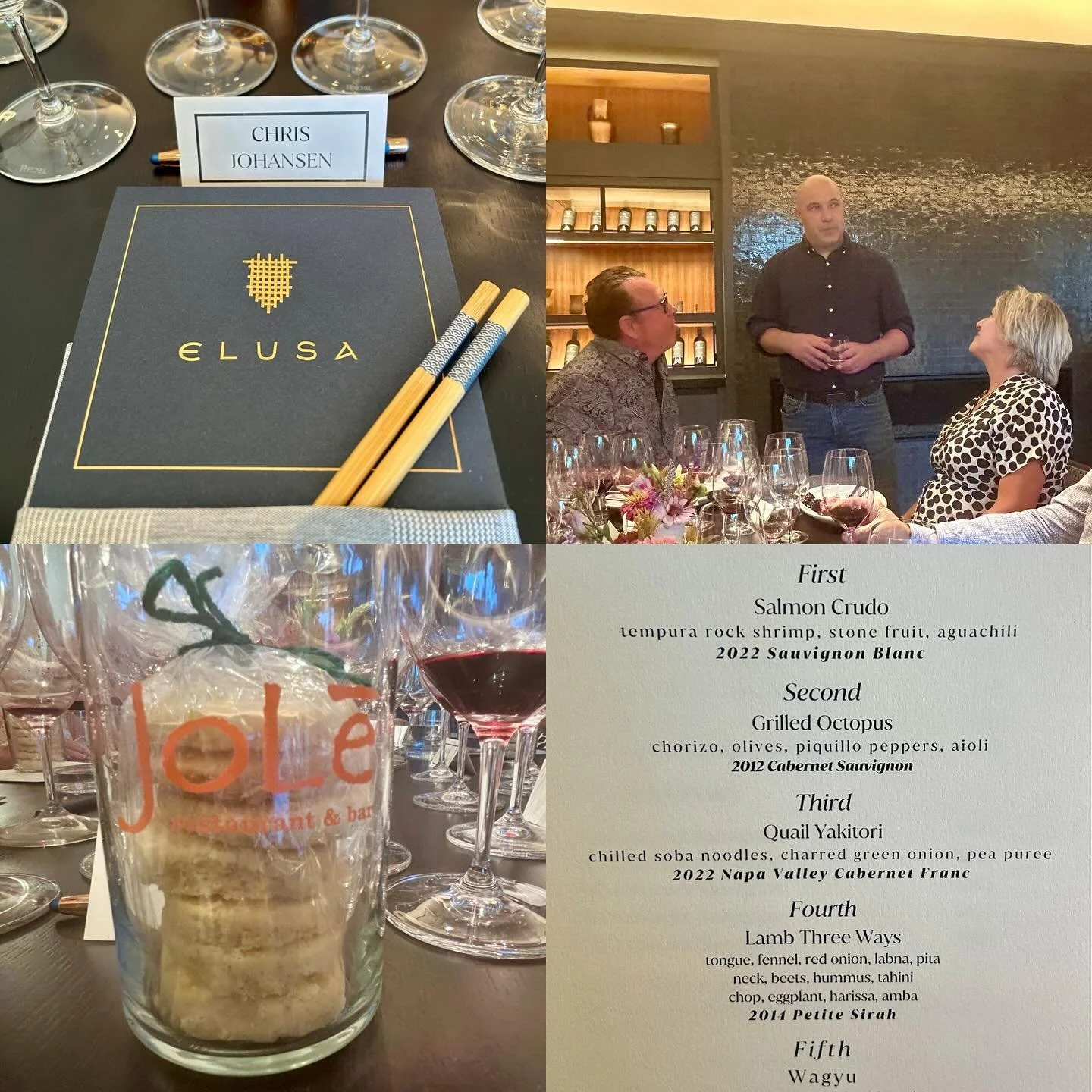 Spectacular evening for the first culinary event at @elusawinery. Chef Matt Spector brought back the old Jole magic!  Great food, wine and friends! #foodporn #culinaryevent #thisiscalistoga #visitcalistoga #bedandbreakfast #aneveningtoremember