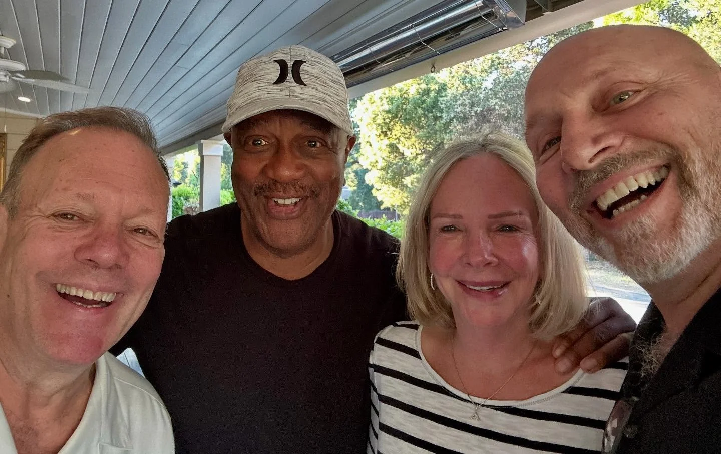 SURPRISE!  Haven&rsquo;t seen my old boss for at least a decade!  James and Ann surprised us during wine and cheese!  Life is so good!  #surprise #oldfriends #embracewhatisgood #bedandbreakfast #thisiscalistoga #visitcalistoga #napavalley #winecountr