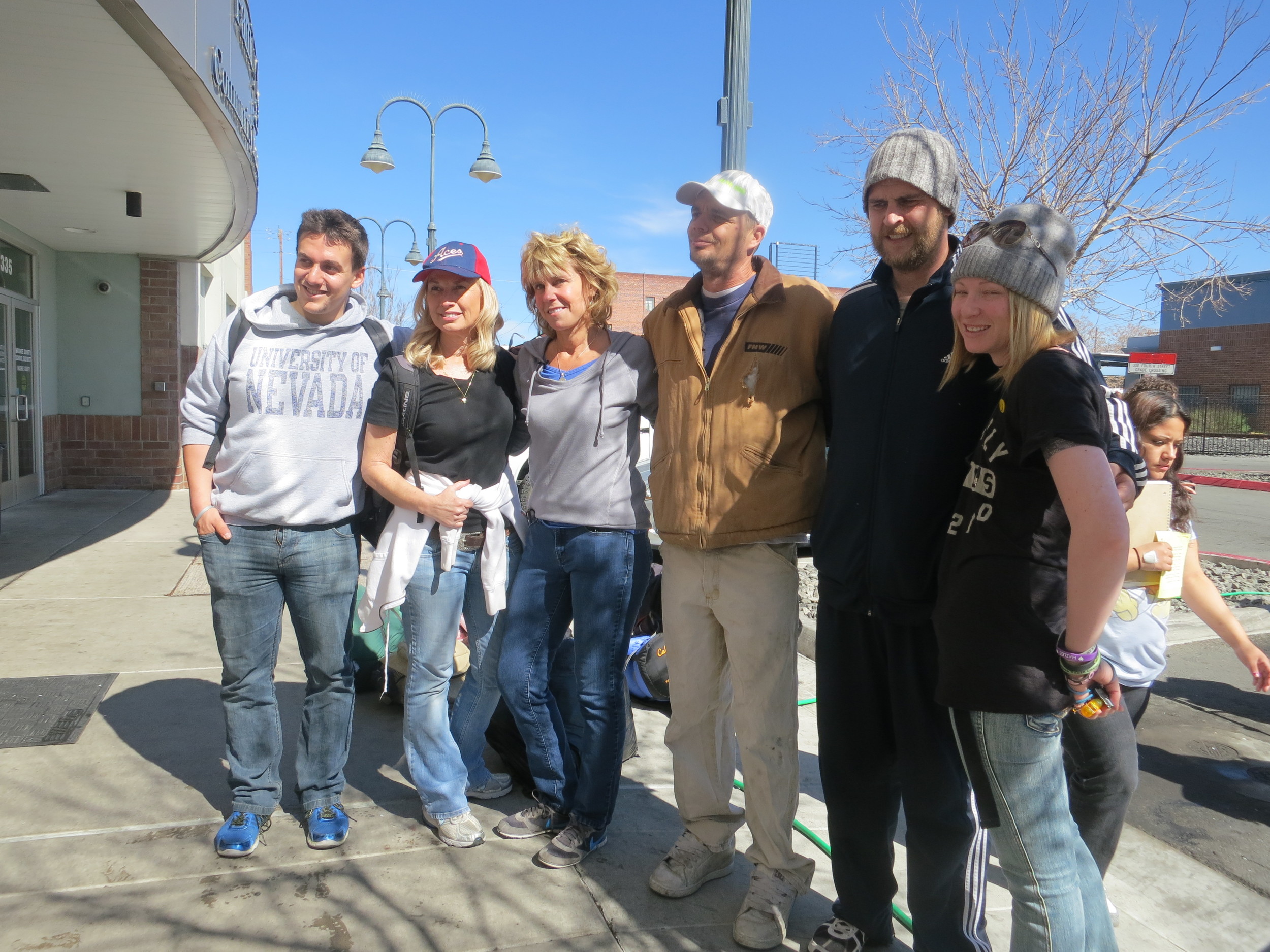 The Eddy House team, journalists and volunteers get ready to live on the streets for 48 hours in March 2015.