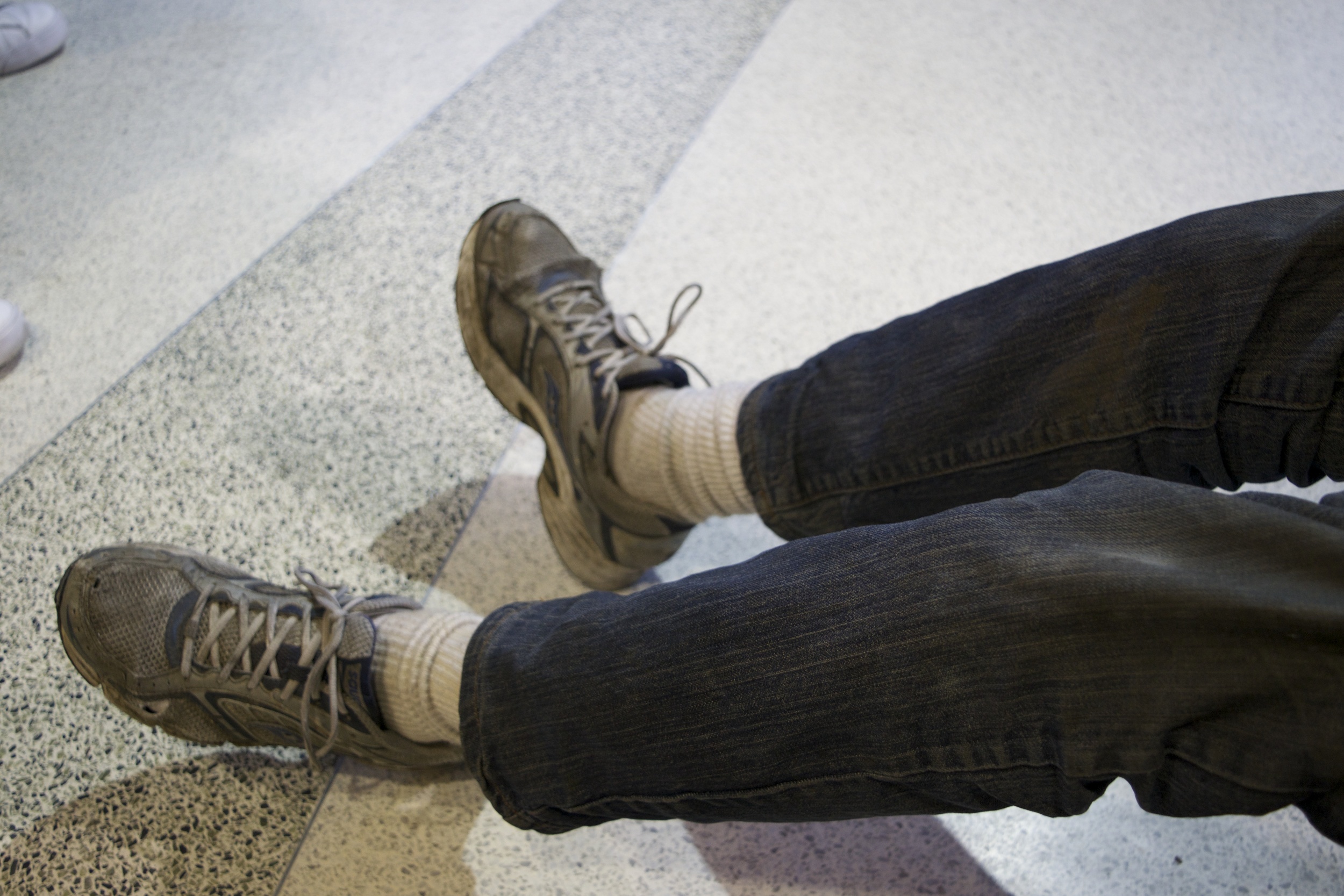 “I bought these shoes about a month ago. Look how they look. Take a picture!"